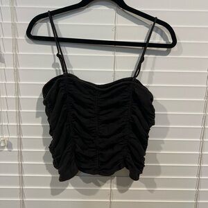 Free People Black Ruched Camisole Top